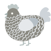 A ash and mist chicken with a lace pattern
