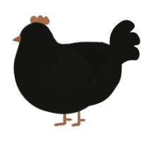 Dark Chocolate, a black chicken with a speckle pattern