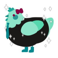 EVIL Hatsune Chiku, a sable and mint chicken with a head pattern