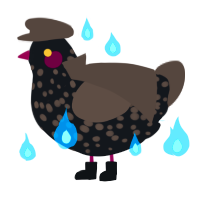 A sable and bark chicken with a speckle pattern