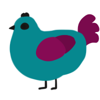 A teal and wine chicken