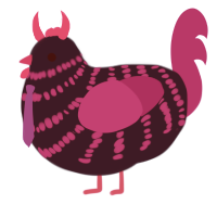 Gabriel, a tumblr and plum chicken with a bar pattern