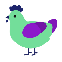 A spring and violet chicken