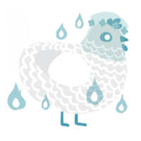 Thaye, a silver and mist chicken with a lace pattern