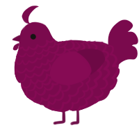 A wine chicken with a lace pattern