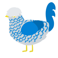 stained glass, a mist and sapphire chicken with a lace pattern