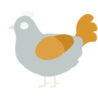 mango fantasma, a silver and orange chicken