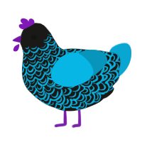 idk sans Undertale, a sable and cerulean chicken with a double-lace pattern