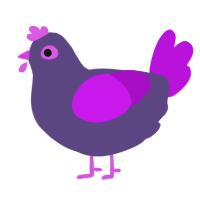 A overcast and amethyst chicken