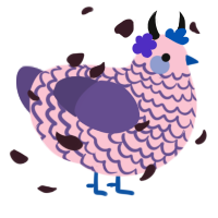 Roxanne, a rose and overcast chicken with a lace pattern