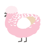 A rose and cream chicken with a half-lace pattern