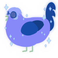 A lilac and ultramarine chicken