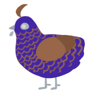 inverted turd, a indigo and brown chicken with a lace pattern