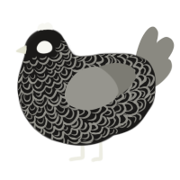 All Seeing, a sable and ash chicken with a double-lace pattern