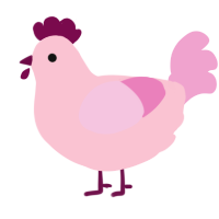 A rose and pink chicken
