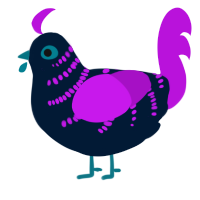 A tumblr and amethyst chicken with a half-bar pattern