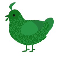 A leaf and viridian chicken with a double-lace pattern