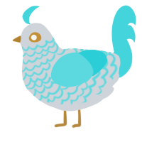 The Lady of The Lake, a mist and aqua chicken with a lace pattern