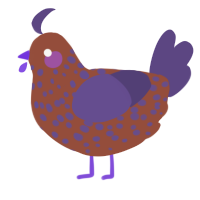 A russet and overcast chicken with a speckle pattern