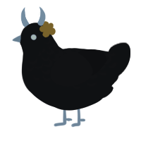 Onyx, a sable chicken with a half-lace pattern