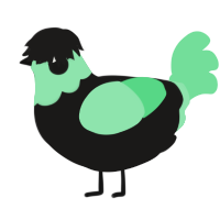 A sable and spring chicken with a head pattern