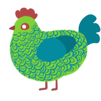 A grass and sea chicken with a double-lace pattern