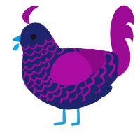 80s Retro Aesthetic, a navy and plum chicken with a lace pattern