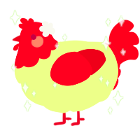 Apples, a apple and crimson chicken with a head pattern