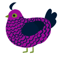 A plum and tumblr chicken with a lace pattern