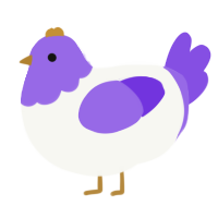 (unnamed), a white and blurple chicken with a head pattern