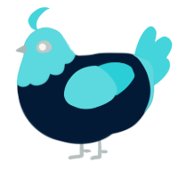 A tumblr and aqua chicken with a head pattern