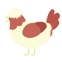 Honeycrisp, a white and red chicken with a head pattern