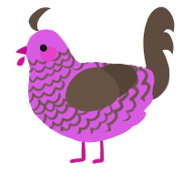 A orchid and bark chicken with a lace pattern