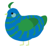 not webby, a sapphire and viridian chicken with a bar pattern