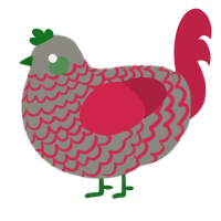A ash and crimson chicken with a lace pattern