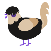 A sable and beige chicken with a head pattern