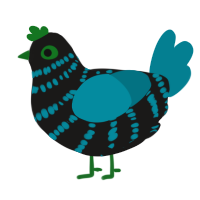A sable and sea chicken with a bar pattern