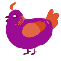 A plum and vermilion chicken with a neck-band pattern