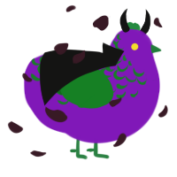 A violet and leaf chicken with a half-lace pattern