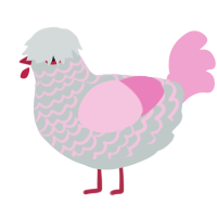 (unnamed), a silver and pink chicken with a lace pattern