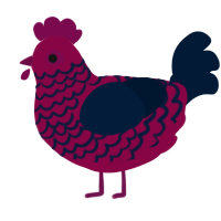 A maroon and tumblr chicken with a lace pattern