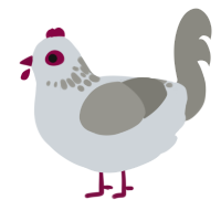 tiny death star, a mist and ash chicken with a neck-speckle pattern