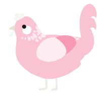 A rose chicken with a neck-speckle pattern