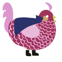 kay faraday, a wine and orchid chicken with a lace pattern