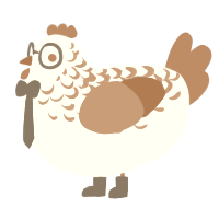 A white and brown chicken with a half-lace pattern