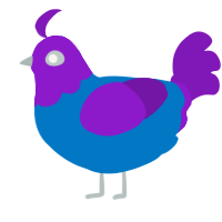 (unnamed), a sapphire and violet chicken with a head pattern