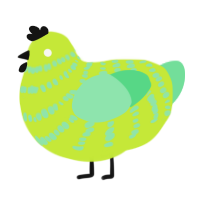 (unnamed), a lime and spring chicken with a bar pattern