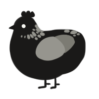A sable and ash chicken with a neck-speckle pattern