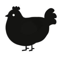 A black chicken with a neck-speckle pattern