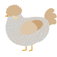 A mist and beige chicken with a lace pattern